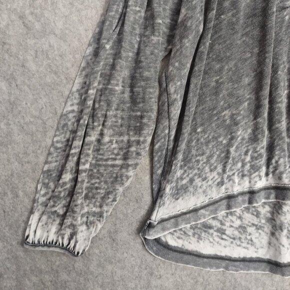 Free People Womens Tunic Gray Acadia Sz M Cotton Poly Burnout Oversized Henley - Picture 5 of 11